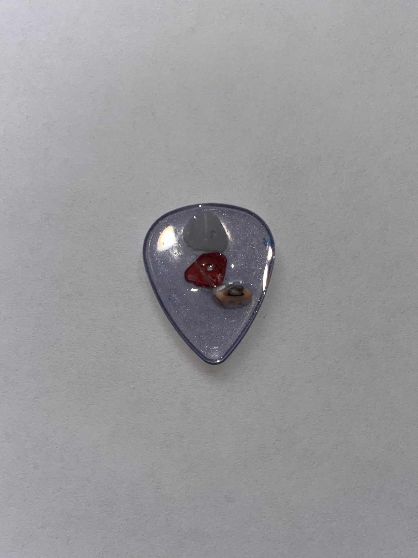 Iridescent Blue Tinted Crystal Guitar Pick