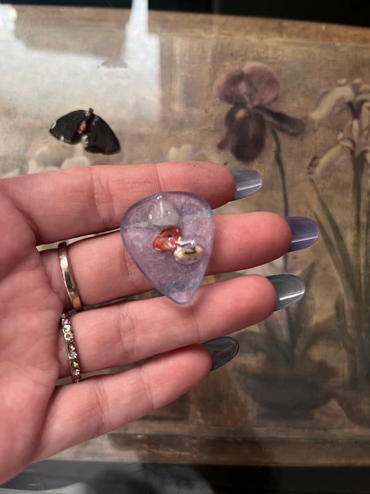 Iridescent Blue Tinted Crystal Guitar Pick